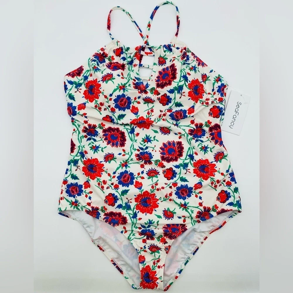SEA FANCY Floral One Piece Swimsuit Size XL NWT - Picture 8 of 8
